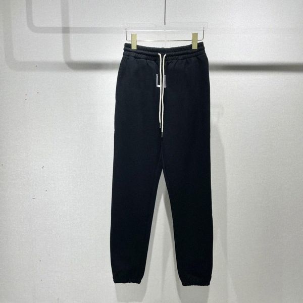 

fw letter printed pants black fleece cotton long trouses mens womens pant m73l#