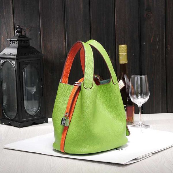 

designer luxury bag vegetable cowhide simple women's lychee pattern square portable bucket shopping basket small bagetw7yu0w picotin