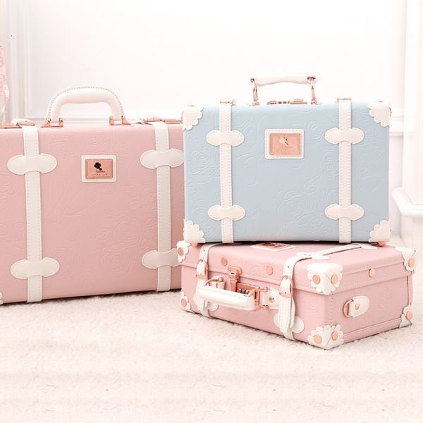 

suitcases retro suitcase mini wedding gift box cosmetic password boarding case 230404