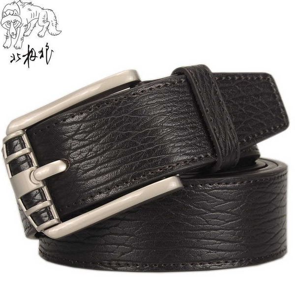 

suspenders leather needle buckle pure cow korean belt men's leather, Black;brown