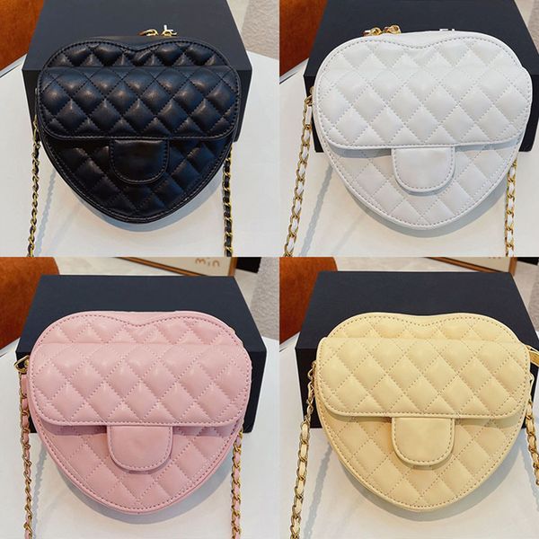 

cc bag designer heart bag spring eveningand summer bag trend new style small fragrance heart shape lingge love peach single shoulder messeng