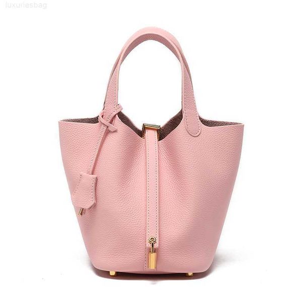 

designer luxury vegetable style food basket togo cowhide bucket small fashion versatile leather women's bagwc00ex8k picotin