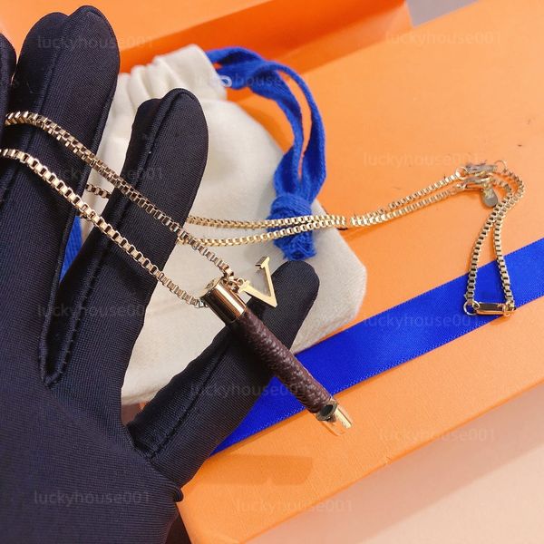 

18k gold plated luxury designer pendant necklace stainless steel letter leather pendant necklace jewelry wedding accessories party gifts x29, Silver
