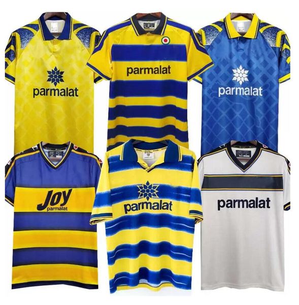 

95 97 98 99 2000 parma retro soccer jerseys home 98 99 00 fuser baggio crespo ortega cannavaro football shirt buffon thuram futbol camisa, Black;yellow