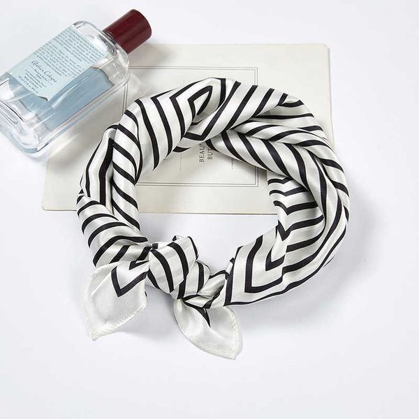 

sarongs 2022 new style silk small square scarf female mulberry silk small scarf blk and white stewardess silk scarf custom p230403, Blue;gray