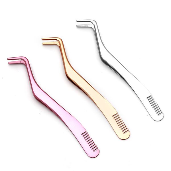 

fiber tip eyelash tweezers with comb eyelash extension tweezers natural beauty tools makeup eyelash extension