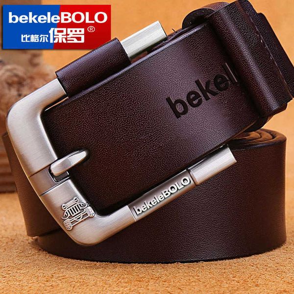 

suspenders new creative men's cow leather pin buckle belt, Black;brown