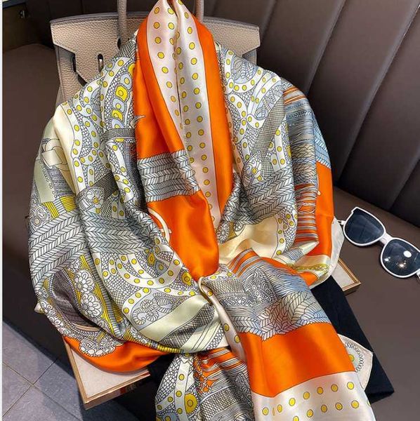 

sarongs 180*90cm thin new lengthened silk scarves in spring and summer ladies long korean scarves sunscreen beach towels shawls p230403, Blue;gray