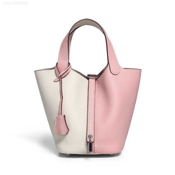 

designer luxury bag trendy assorted vegetable basket large capacity hand silk towel bucket women's leather handbag9xpmp4nz picotin