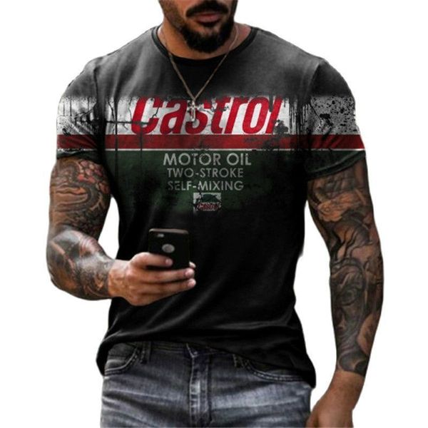 

mens tshirts tshirts 3d castrol printed short sleeve gulf fashion oil t shirt for motorcycle tshirt oversized tees 230404, White;black