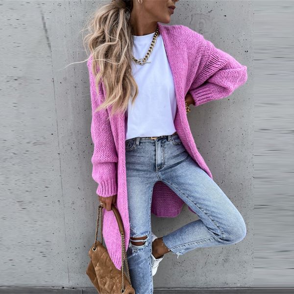 

women's knits tees female elegant simple basic soft office sweaters autumn winter solid long sleeve cardigan fashion casual knit sweate, White