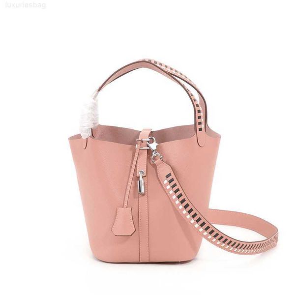 

designer luxury bag layer cowhide vegetable basket hand women's style temperament goddess bucket woven diagonal shoulder bag7f8m picoti