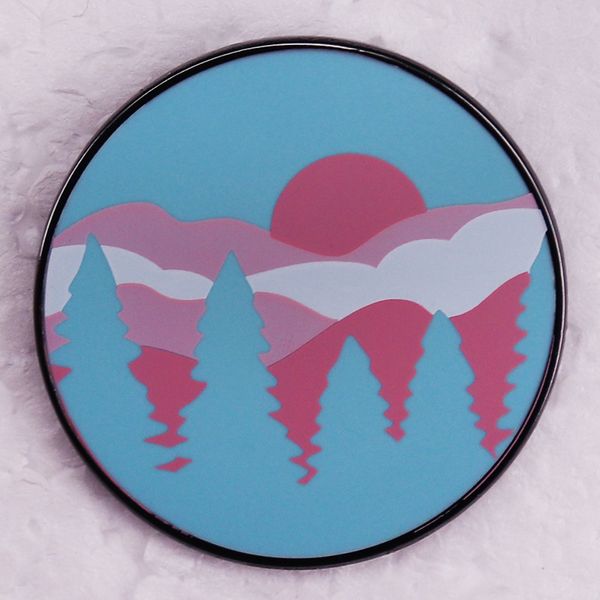

transgender flag enamel pin mountain peak sunset brooch lgbt badge cute anime movies games hard enamel pins collect metal cartoon brooch, Blue