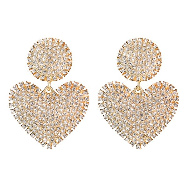 

fashion heart crystal drop dangle earrings rhinestone earrings wedding jewelry for women gift, Silver