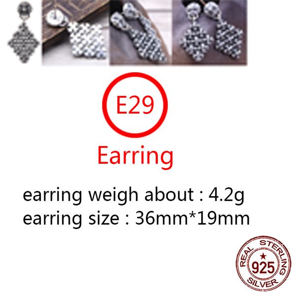 

e29 s925 pure silver ear studs personalized fashion cross flower hollow letter punk street dance style earrings jewelry earrings as a gift f, Golden
