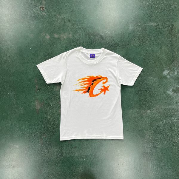 

fashion mens t shirts big c flame short sleeve designer men clothes, White;black