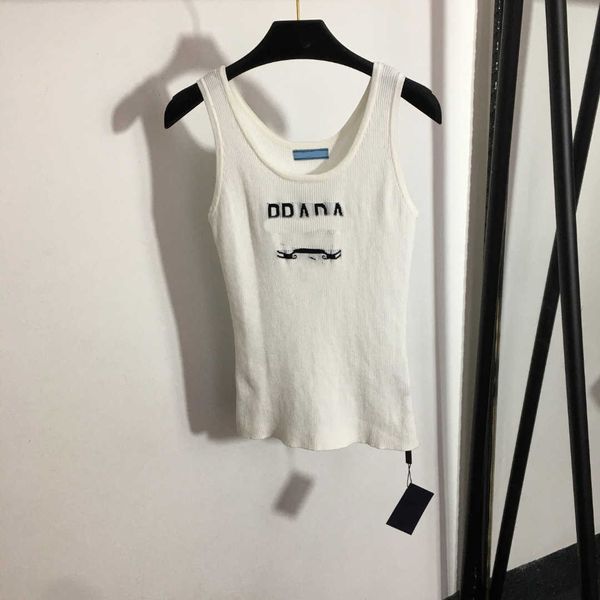 

23ss womens tanks designer clothes women tank camis knitted vest chest logo letter knitt vests womens clothes, White