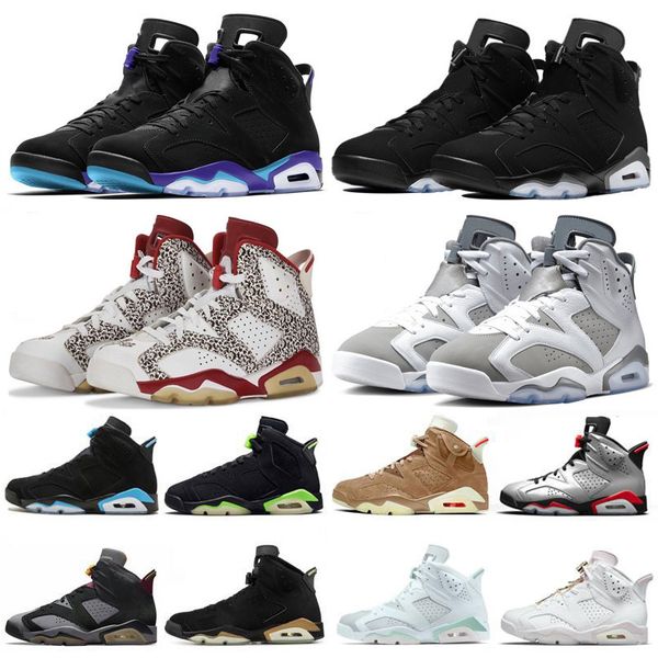 

6 6s mens basketball shoes donda west aqua cool grey toro metallic silver georgetown unc red oreo electric carmine mint foam dmp men trainer, Black