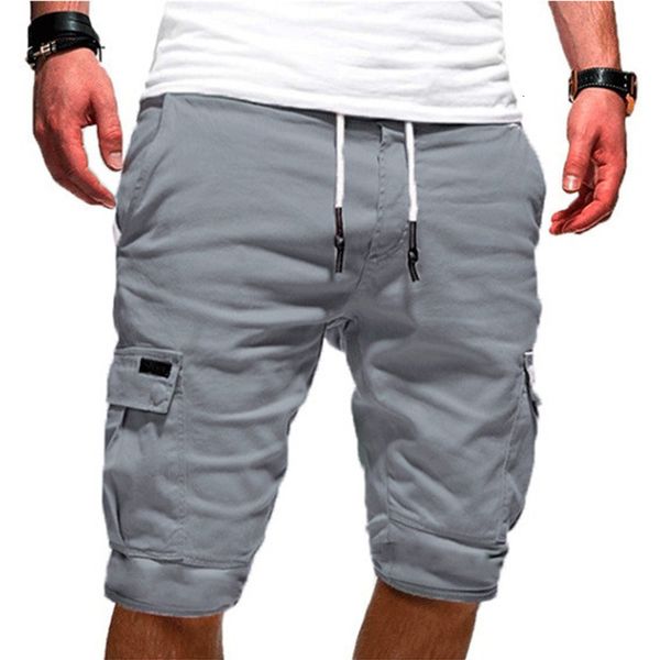 

men's shorts men's cargo shorts jogging casual sports shorts gym fitness shorts bermuda flap pocket drawstring military tactical s, White;black