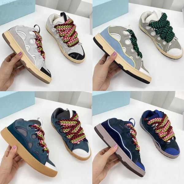 

2022 new fashion designer shoes classic casual shoes curb sneakers multicolor nappa calfskin rubber platform luxury men women sneaker leathe