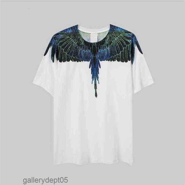 

men's t-shirts european and american tide mb color lightning yin yang water drop wings short sleeve men women with the same couples1s1, White;black