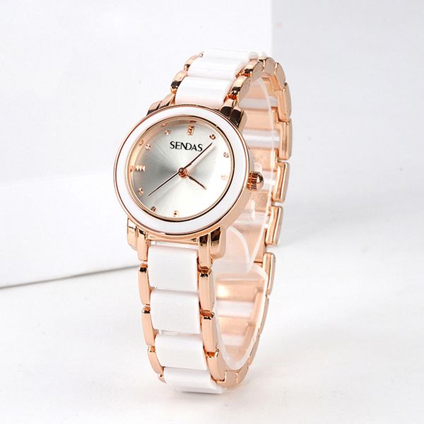 

women's watche es brand luxury waterproof rose gold bracelet women ceramics quartz ladies reloj mujer elegante 230404, Slivery;golden
