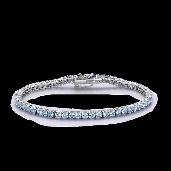 

high end fine zircon gemstone crystal sterling silver bracelet for women