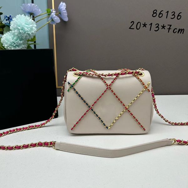 

designer bag handbag tote bag purse chains cross body flap bags shoulder bags genuine leather double letters solid hasp diamond lattice