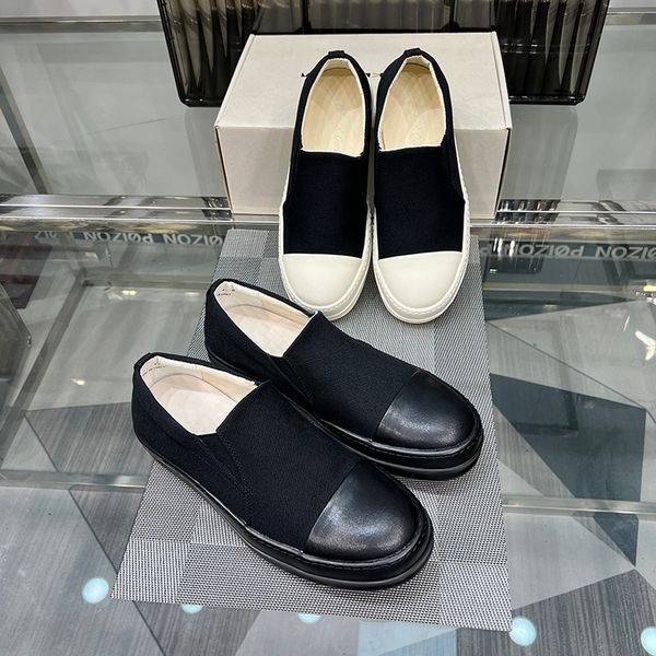 

dekherw owens men low canvas casual shoes slip on thick soles classic black white rick women driving loafers luxury sneakers