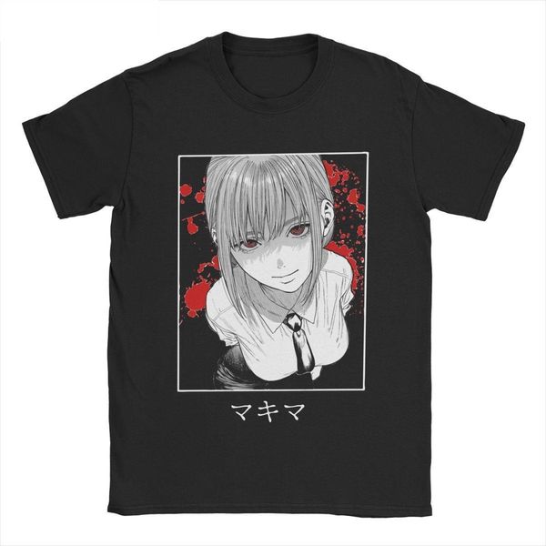 

men's tshirts chainsaw man makima manga women tshirt cartton funny short sleeve t shirt fashion woman blouses streetwear y2k clothes 23, White;black