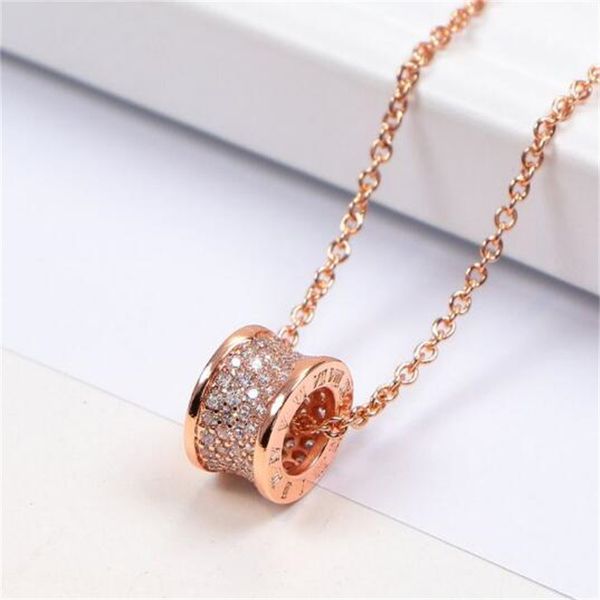 

inlaid diamond necklace designer roman numerals pendant ladies necklaces copper 18k gilded jewelry necklace pearls chain wedding party gift, Silver