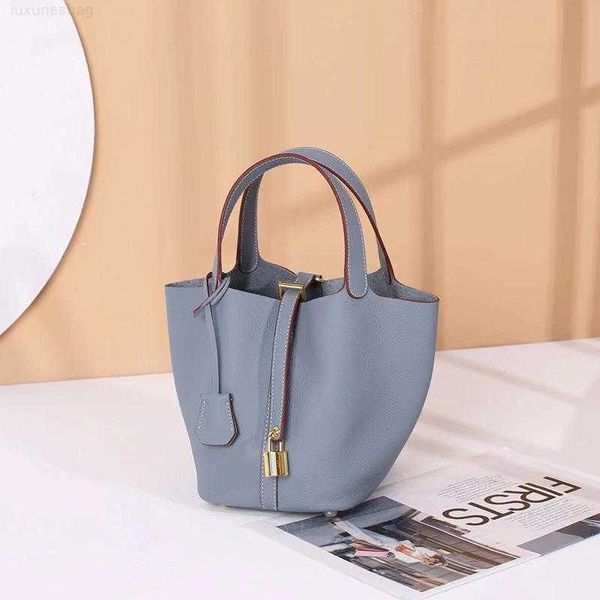 

designer luxury bag leather vegetable basket children's head cover cowhide bucket commuting handbag98m94a5c picotin