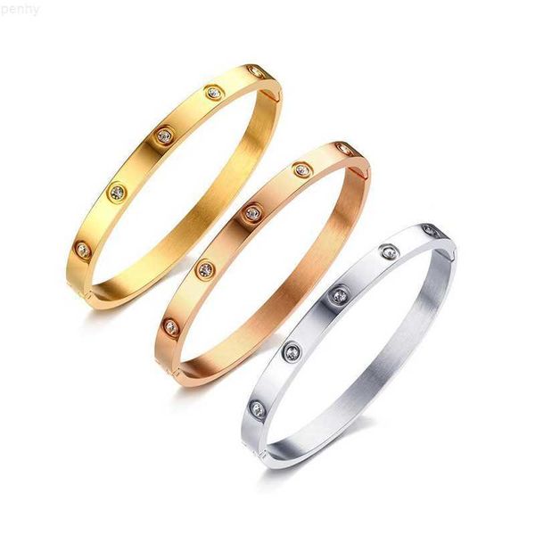 

luxury brand love bangle cubic stainless steel nail bracelet, Golden;silver