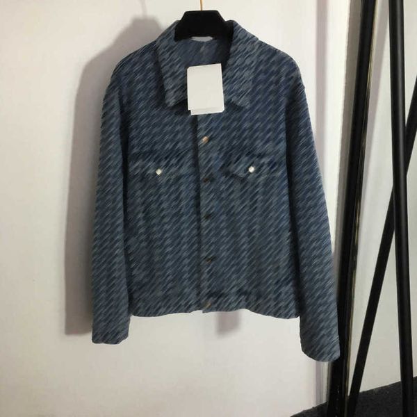 

23ss womens jacket womens designer clothing breast pocket lapel presbyopia a letter embroidery jacquard denim coat women clothes a1, Black;brown