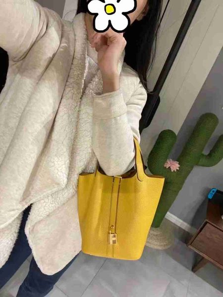 

designer luxury h vegetable basket togo layer cowhide litchi pattern female handheld oblique cross bucket wedding bagpreu picotin