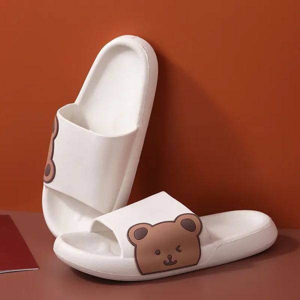

cute bear slippers summer beach shoes bathroom slippers, Black