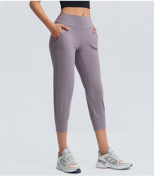 

women's activewear ladies high-rise cropped jogger pants capris yoga sports clothes