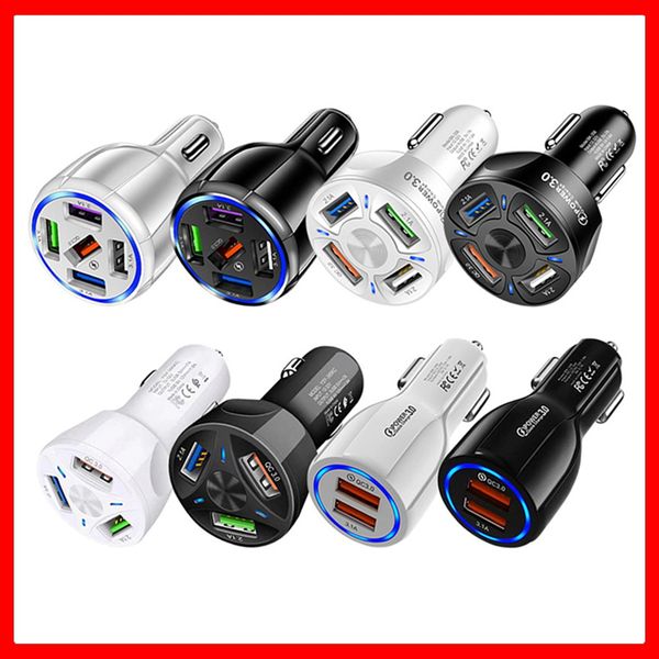 

5-ports usb car charger quick charge 3.0 pd fast car charging cigarette lighter for samsung huawei xiaomi iphone qc 3.0 4.0 car-charge car-c