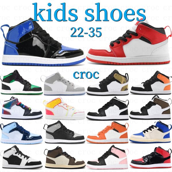 

kids shoes j1 jumpman baby 1s children youth kid sports shoe sneaker designer boys girl infants toddlers basketball white black luxury paltf