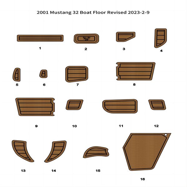 

2001 mustang 32 boat pad eva foam faux teak deck floor mat with backing adhesive self backing ahesive seadek gatorstep style floor