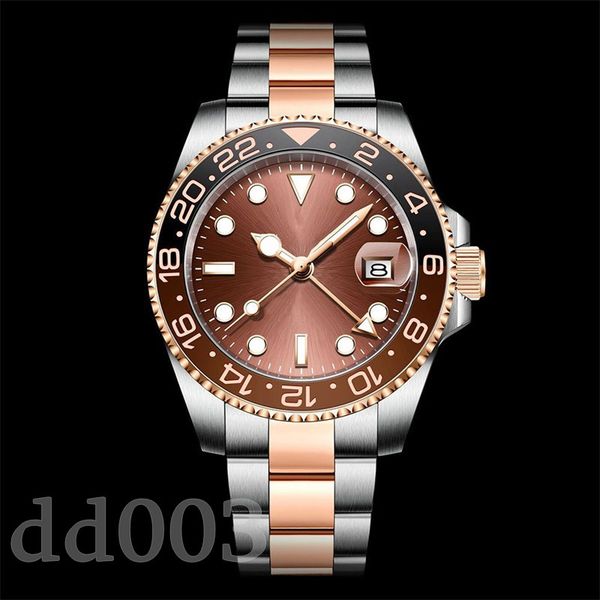 

ceramic mens watch fashion designer watches 41mm dial 904l stainless steel suit accessories orologio mechanical watch luminous sapphire gmt, Slivery;brown