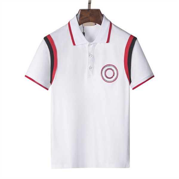 

new mens stylist polo shirts high street short sleeve luxurys designer polos men fashion snake bee floral embroidery cotton t-shirt casual, White;black