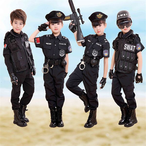 

cosplay traffic cop cosplay costumes for toddler boys halloween carnival fancy military unform birthday gift 230403, Blue