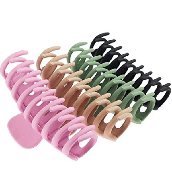 

korean solid big hair claws elegant frosted acrylic hairpins barrette headwear for women girls hair accessories rectangular claw clip