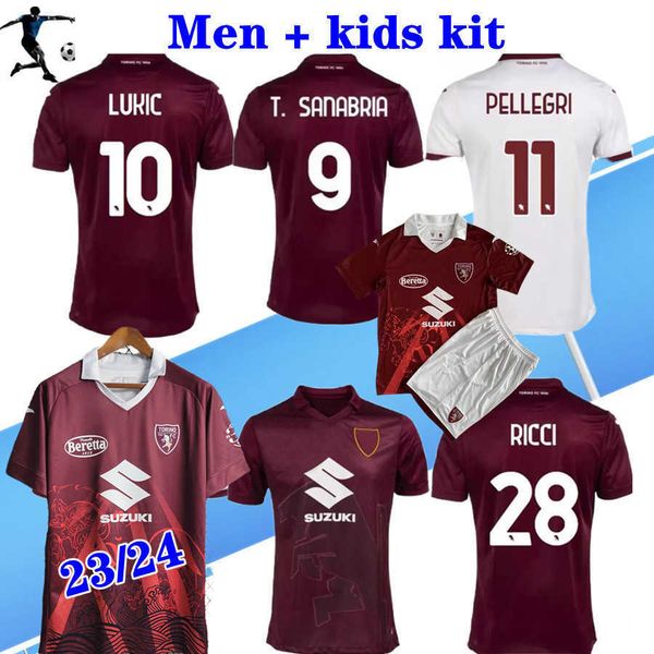 

2023 2024 torino maglia da calcio turin soccer jerseys izzo belotti falque nkoulou 22 23 jerseys maillot de football shirt thailand men kids, Black;yellow