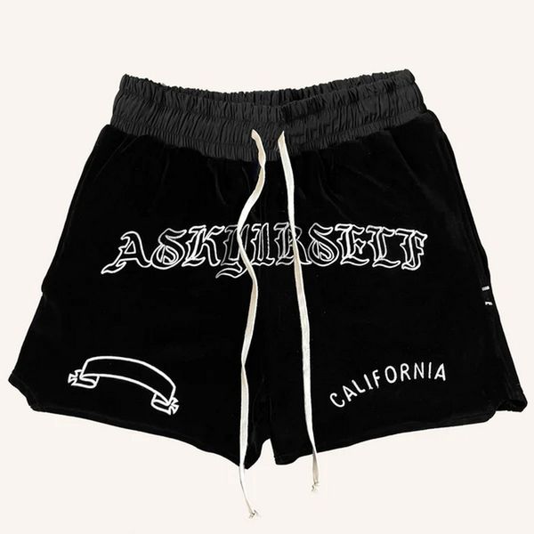

mens shorts for askyurself embroidery letters drawstring elastic and womens sports black sxl clothing 230404, White;black