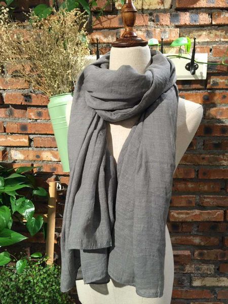 

sarongs autumn and winter cotton solid scarfs for ladies 150*190 cotton hijab scarf p230323, Blue;gray