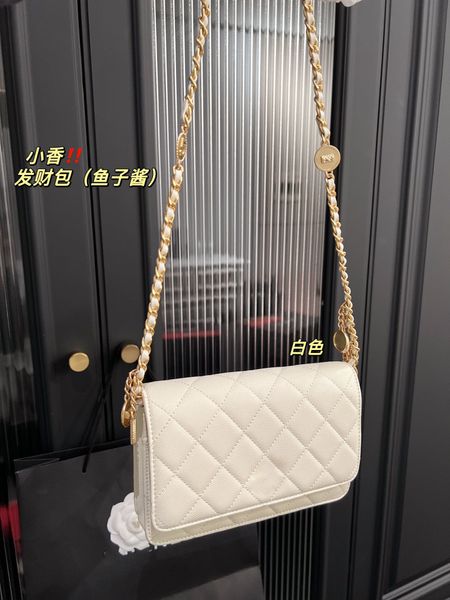 

designer pouch bag classic flap chain shoulder bag women caviar grain cowhide leather fashion handbag bags cross body