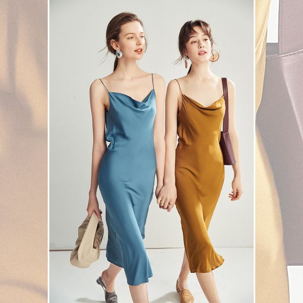 

casual dresses vccr summer womens slim fit silk dresses 230404, Black;gray