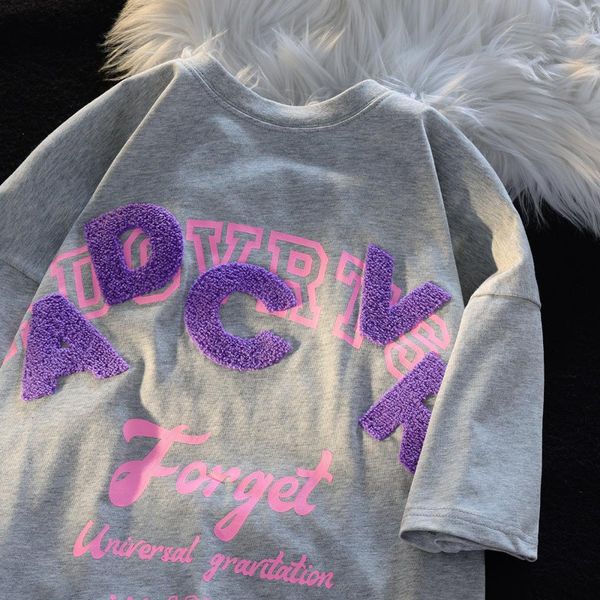 

womens tshirt cotton sweet cute letter embroidery shortsleeved tshirts women loose summer design sense and versatile y2k 230404, White